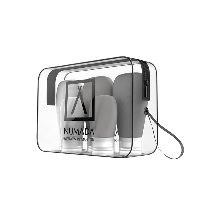 Numada Neceser Transparente con 5 Botellas de Silicona Numada Neceser Transparente con 5 Botellas de Silicona
