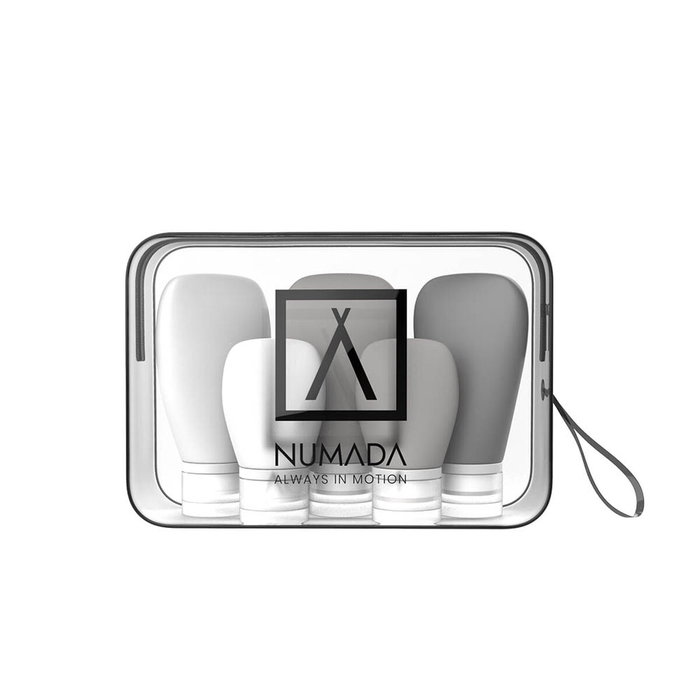 Numada Neceser Transparente con 5 Botellas de Silicona Numada Neceser Transparente con 5 Botellas de Silicona