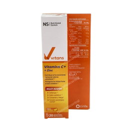 NS Vitans Vitamina C+Zinc 20 Comp Efervescentes Sabor Limón