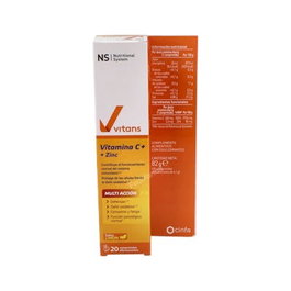 NS Vitans Vitamina C+Zinc 20 Comp Efervescentes Sabor Limón