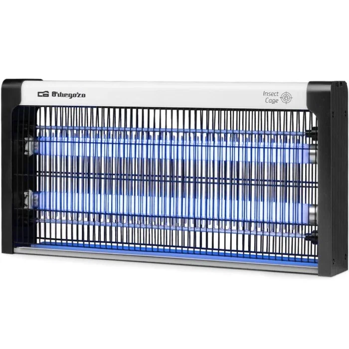 Orbegozo MQ 4520 Atrapainsectos Eléctrico UV, 20W para 150 m², con Luz LED, Rejilla Segura y Bandeja Lavable, Uso Interior