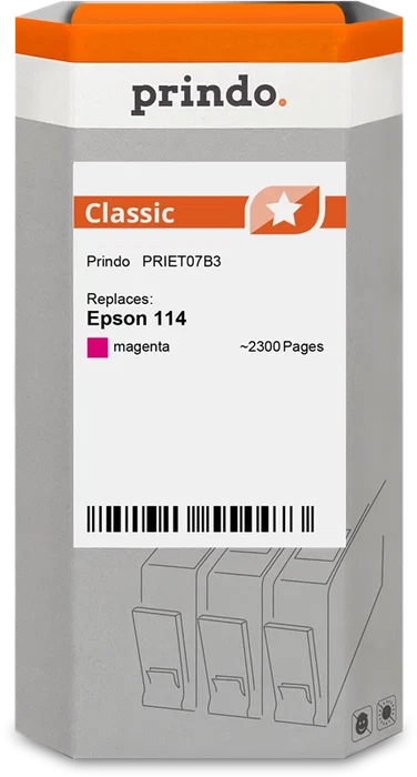 Prindo Classic Cartucho de Tinta Magenta compatible con Epson 114 Prindo Classic Cartucho de Tinta Magenta compatible con Epson 114