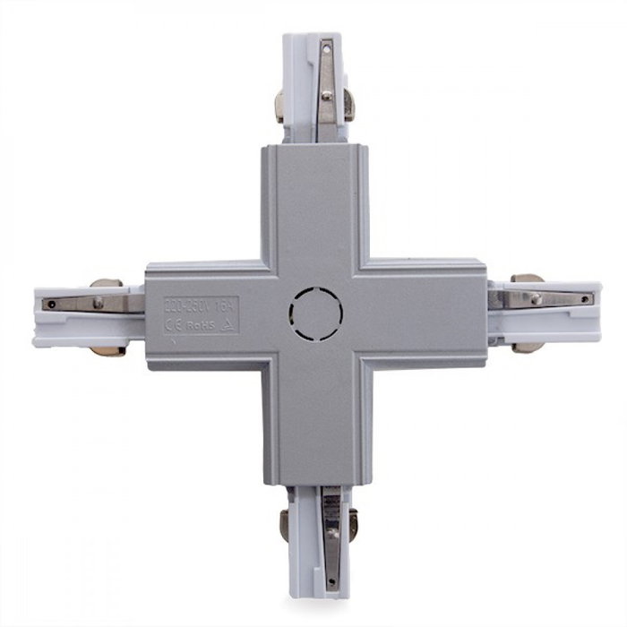 Conector + Carril Trifásico Plata Conector + Carril Trifásico Plata
