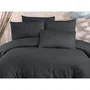 Juego de Cama Aucune 80% Algodón 20% Poliéster Antracita - 1 Funda Nórdica 220x240 cm + 2 Fundas de Almohada 60x60 cm