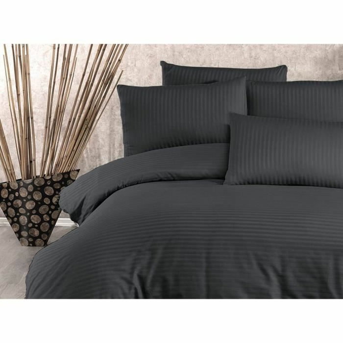 Aucune Juego de cama Antracita con funda nórdica y 2 fundas de almohada