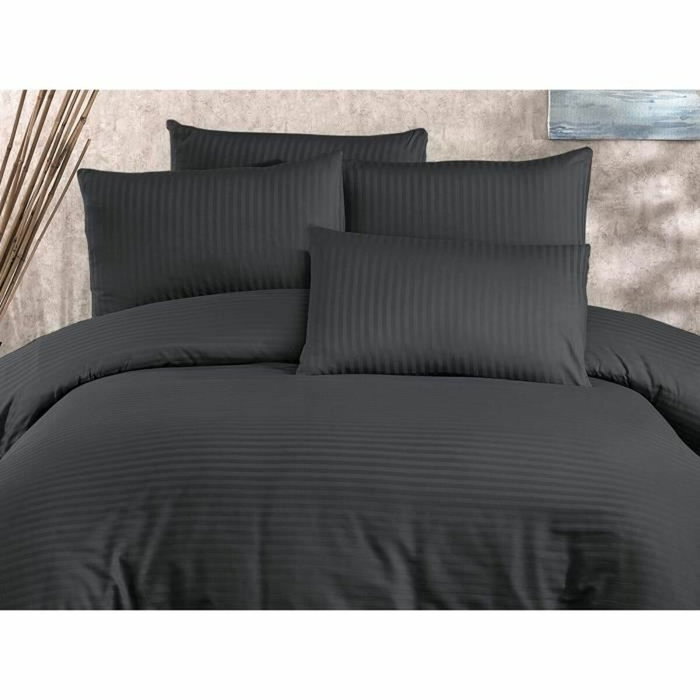 Aucune Juego de cama Antracita con funda nórdica y 2 fundas de almohada