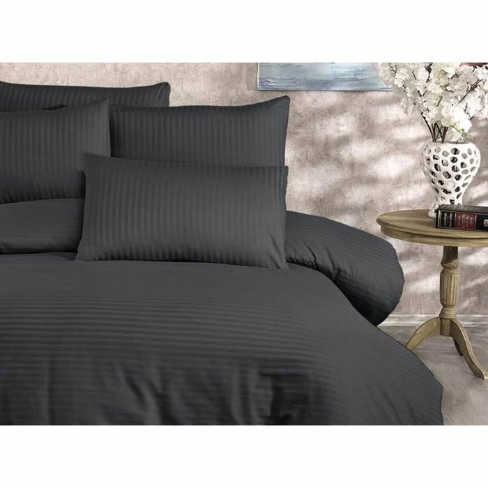 Aucune Juego de cama Antracita con funda nórdica y 2 fundas de almohada