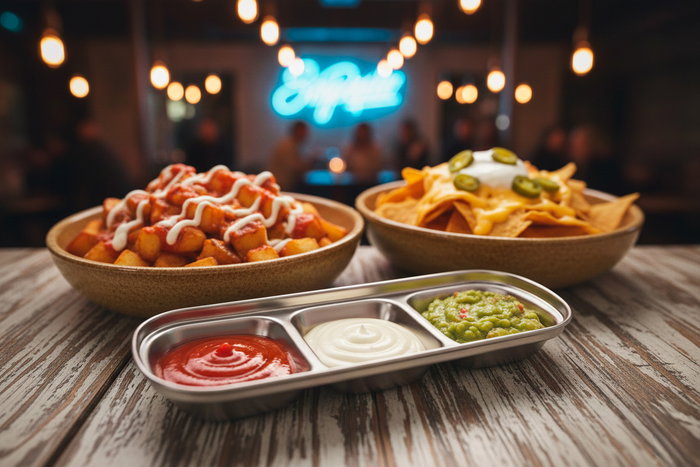 Inde - Bandeja Servir de Acero con 3 Compartimentos My Bar, Ideal para Entrantes o Tapas - 20.6 cm Largo x 8 cm Ancho x 2.3 cm Alto (24 Unidades)