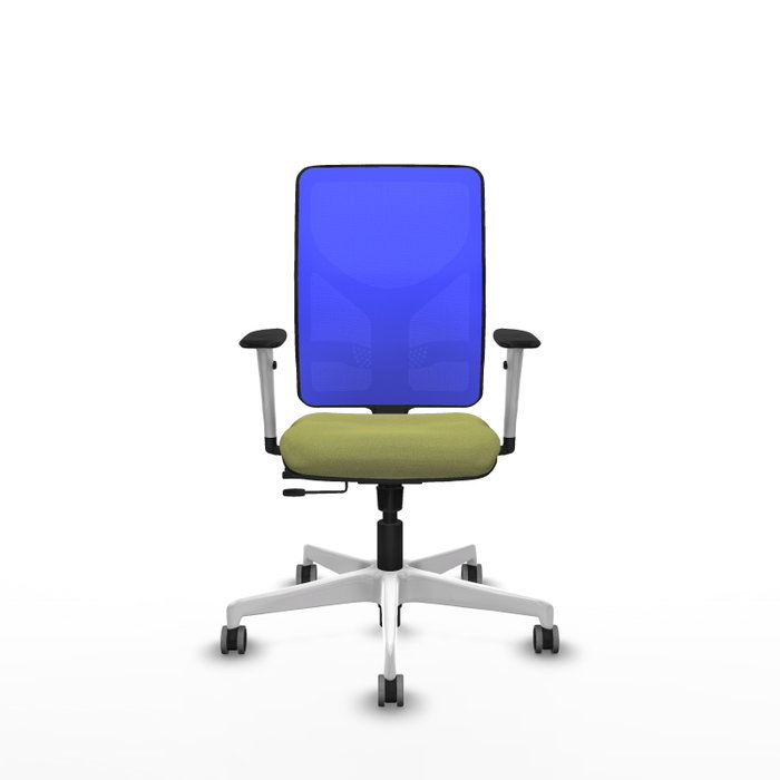 PIQUERAS Y CRESPO Silla de oficina Motilla con mecanismo Sincro/Traslack, Verde oliva y Azul