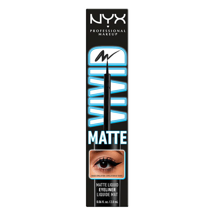 Nyx Professional Make Up VIVID MATTE liquid liner #black Delineador Líquido Negro 2 ml Acabado Mate