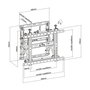 EQUIP Soporte de pared para TV Pop-Out de 45-70 pulgadas, 70 kg de capacidad, 1 articulación, VESA 600x400 mm, color Negro