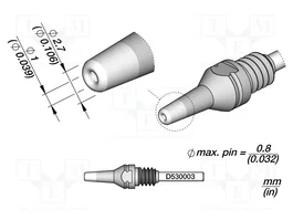 JBC TOOLS Pico para máquinas de desoldar 2,7x1mm