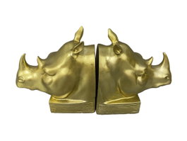 DKD Home Decor Set de 2 Sujetalibros de Resina Dorado JUNGLE