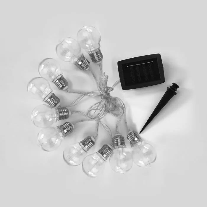 Lumi Jardin Dixy Guirnalda Solar con 10 Bombillas LED Filamento, 3.8m, Resistente al Agua, Exterior