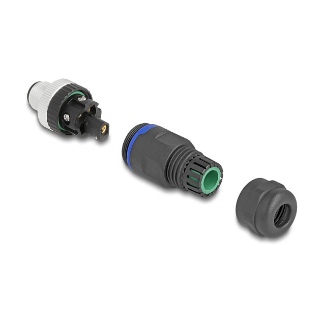 DeLOCK Conector M12 Codificado A de 5 Pines Macho para Montaje con Conexión por Tornillo