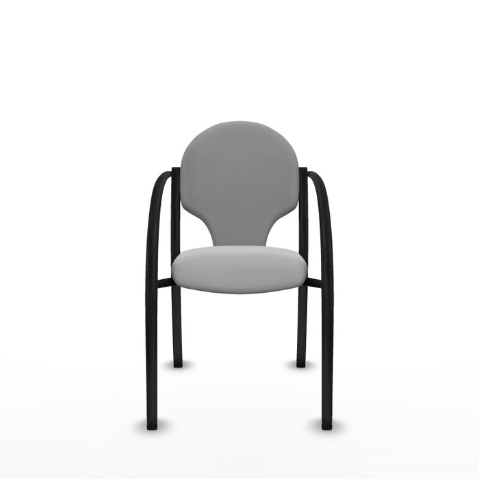 PIQUERAS Y CRESPO Silla Hellín tapizada en similpiel Gris claro con brazos fijos PIQUERAS Y CRESPO Silla Hellín tapizada en similpiel Gris claro con brazos fijos