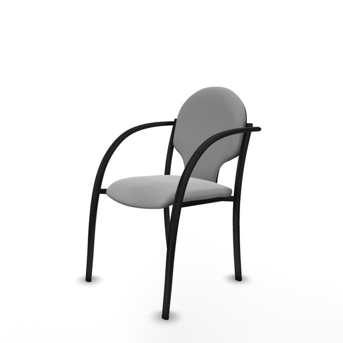 PIQUERAS Y CRESPO Silla Hellín tapizada en similpiel Gris claro con brazos fijos PIQUERAS Y CRESPO Silla Hellín tapizada en similpiel Gris claro con brazos fijos