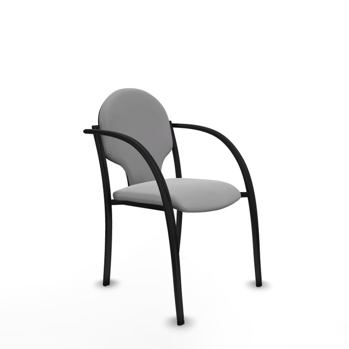 PIQUERAS Y CRESPO Silla Hellín tapizada en similpiel Gris claro con brazos fijos PIQUERAS Y CRESPO Silla Hellín tapizada en similpiel Gris claro con brazos fijos
