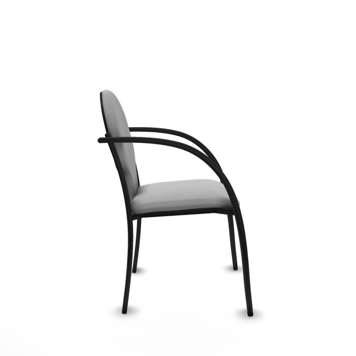 PIQUERAS Y CRESPO Silla Hellín tapizada en similpiel Gris claro con brazos fijos PIQUERAS Y CRESPO Silla Hellín tapizada en similpiel Gris claro con brazos fijos