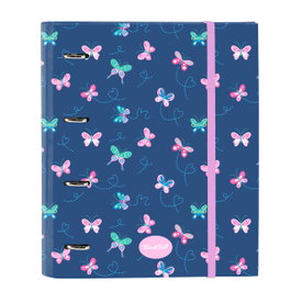 Safta Carpeta de Anillas Blackfit8 Mariposas con Recambio DIN A4