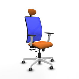 PIQUERAS Y CRESPO Silla de oficina Motilla Naranja y Azul