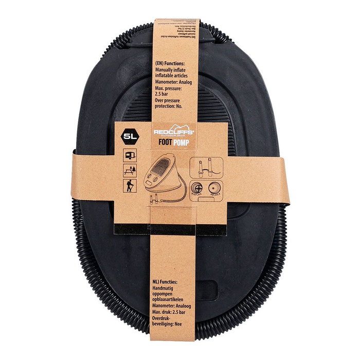 Redcliffs Bomba de Aire de Pie 5 Litros, Presión Máx. 2.5 Bar, para Todo Tipo de Válvulas, Dimensiones 265 x 185 mm, Color Negro/Gris Redcliffs Bomba de Aire de Pie 5 Litros, Presión Máx. 2.5 Bar, para Todo Tipo de Válvulas, Dimensiones 265 x 185 mm, Color Negro/Gris