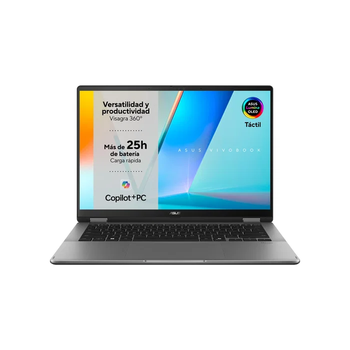 ASUS Vivobook Flip TP3407SA-QL064W Convertible 2en1 14" OLED, Intel Core Ultra 7 258V, 32GB RAM, 1TB SSD, Windows 11 Home, Gris - Teclado QWERTY Español ASUS Vivobook Flip TP3407SA-QL064W Convertible 2en1 14" OLED, Intel Core Ultra 7 258V, 32GB RAM, 1TB SSD, Windows 11 Home, Gris - Teclado QWERTY Español