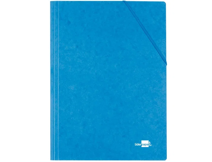 Liderpapel Carpeta Gomas Tres Solapas Cartón Símil Prespán Folio Color Azul