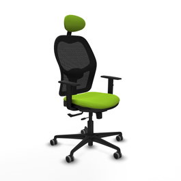 PIQUERAS Y CRESPO Silla de oficina Jorquera con mecanismo Sincro/Traslack, Pistacho y Negro