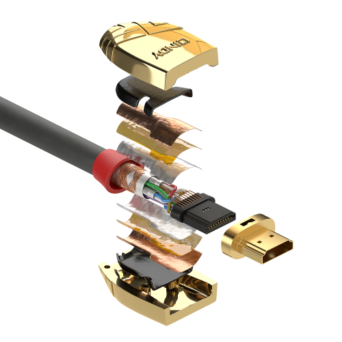LINDY Cable HDMI Gold Line 4K60Hz 15m Gris