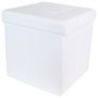 Home Deco Factory Caja-Puf Plegable Essentiel Almacenamiento Asiento Blanco 38x38x38 cm