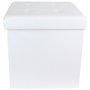Home Deco Factory Caja-Puf Plegable Essentiel Almacenamiento Asiento Blanco 38x38x38 cm