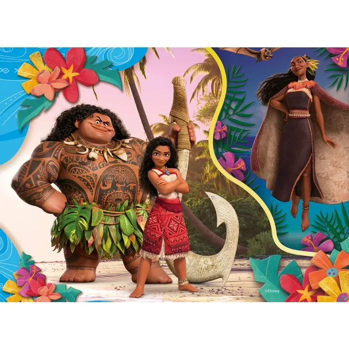Liscianigiochi - Rompecabezas MaxiFloor Vaiana 2, 4 puzzles de 48 piezas cada uno, para niños mayores de 4 años