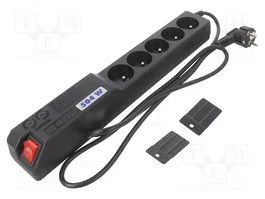 HSK DATA Regleta contra sobrecargas con 5 tomas y 1,5m de cable