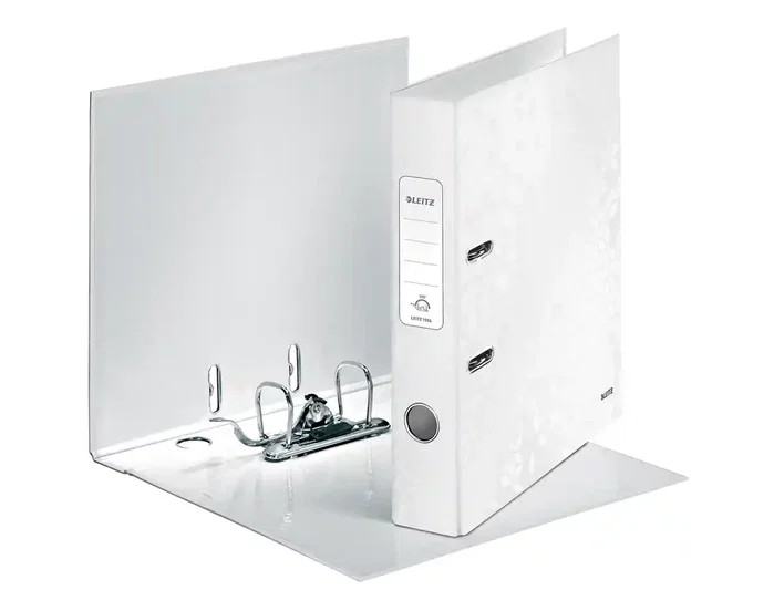 Leitz Archivador de palanca WOW Cartón forrado Tamaño DIN A4 50 mm Blanco
