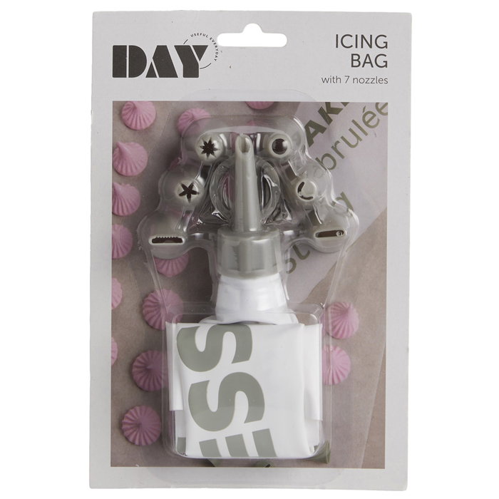 Day Manga Pastelera Con 7 Boquillas y Conectores de EVA y Plástico PP, Colores Surtidos 20x35 cm