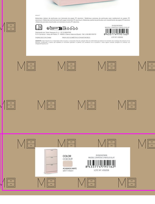 Inde Mueble Zapatero con 3 Niveles, Organizador de Calzado, Estructura Slat Moblekit Inde Mueble Zapatero con 3 Niveles, Organizador de Calzado, Estructura Slat Moblekit