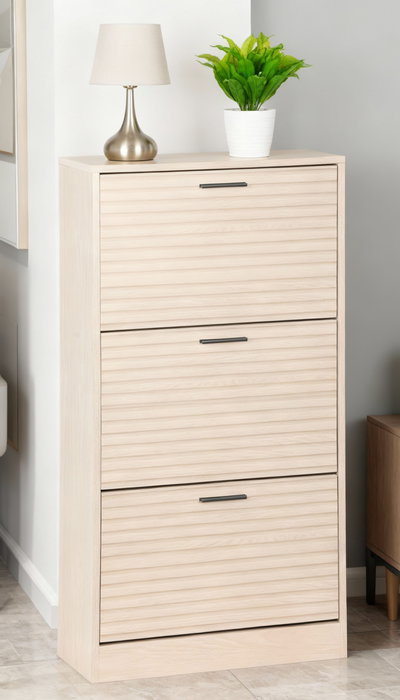Inde Mueble Zapatero con 3 Niveles, Organizador de Calzado, Estructura Slat Moblekit Inde Mueble Zapatero con 3 Niveles, Organizador de Calzado, Estructura Slat Moblekit