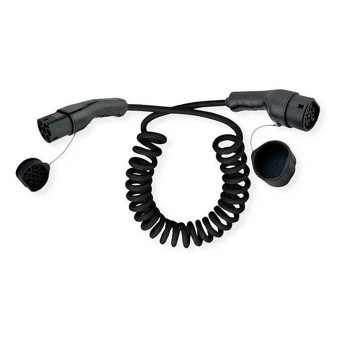 ROLINE 19080037 Cable de Carga para Vehículo Eléctrico Tipo 2 a Tipo 2, 7.5 m, 32A, 7.4 kW, Negro, Espiral, con Funda, IP54/IP65, IEC 62196 ROLINE 19080037 Cable de Carga para Vehículo Eléctrico Tipo 2 a Tipo 2, 7.5 m, 32A, 7.4 kW, Negro, Espiral, con Funda, IP54/IP65, IEC 62196