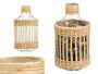 Giftdecor Botella Vidrio Grande Rattan Transparente Natural 18x34x18cm (Set de 4)