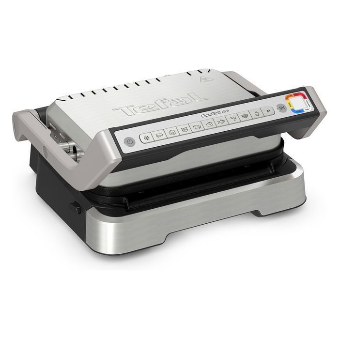 Tefal OptiGrill 4in1 Parrilla de Contacto Eléctrica, Modelo GC774D10, Color Plata