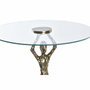 DKD Home Decor Mesita Auxiliar Dorada Aluminio y Cristal 46 x 57 x 46 cm
