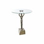 DKD Home Decor Mesita Auxiliar Dorada Aluminio y Cristal 46 x 57 x 46 cm