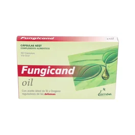 COMDIET Fungicand-Oil 60 Cápsulas | Aceites Esenciales Antibacterianos de Orégano y Árbol del Té | Vegan