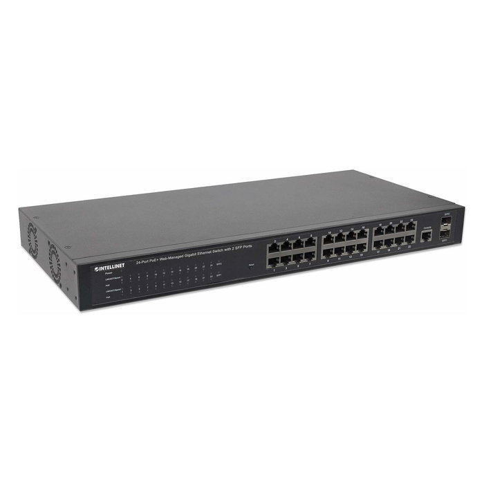 Intellinet Switch Web-Managed Gigabit Ethernet 24 Puertos PoE+ (IEEE 802.3at/af) con 2 Puertos SFP, Capacidad de Conmutación 52 Gbit/s, Montaje en Rack Intellinet Switch Web-Managed Gigabit Ethernet 24 Puertos PoE+ (IEEE 802.3at/af) con 2 Puertos SFP, Capacidad de Conmutación 52 Gbit/s, Montaje en Rack