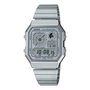Casio A130WE-7A con correa de acero inoxidable gris