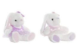 DKD Home Decor Peluche de Conejo Surtido de 6 Unidades, Lila y Rosa