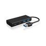 ICY BOX IB-HUB1426-U3 Hub USB 3.0 de 4 Puertos (2x USB-C, 2x USB 3.0) con Cable de 0.1 m, Aluminio y Plástico Negro - 5000 Mbit/s