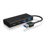 ICY BOX IB-HUB1426-U3 Hub USB 3.0 de 4 Puertos (2x USB-C, 2x USB 3.0) con Cable de 0.1 m, Aluminio y Plástico Negro - 5000 Mbit/s