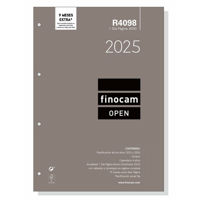 Finocam Recambio Anual Open R4098 210x297 mm 1Dp 2025 Finocam Recambio Anual Open R4098 210x297 mm 1Dp 2025